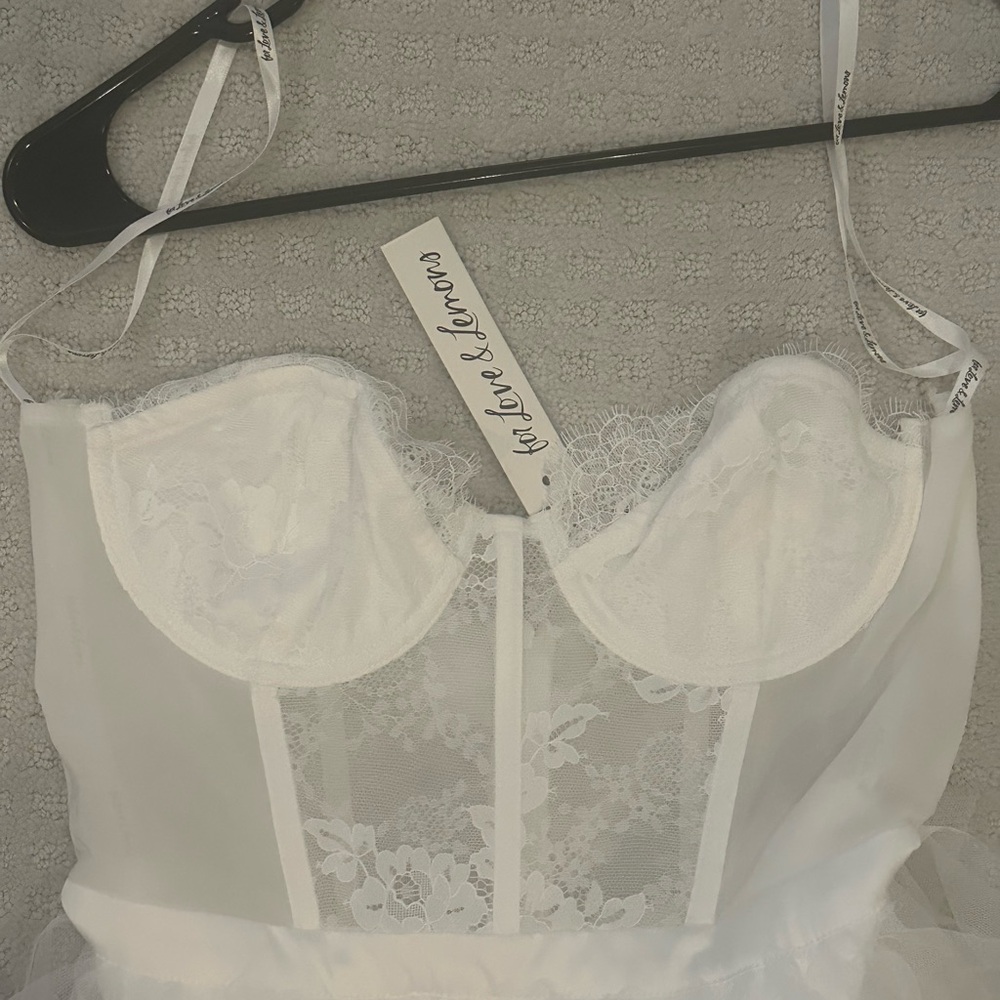 For Love And Lemons Cream Strapless Dress